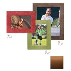 4in. X 6in. Square Edge Leather Frames - Tan