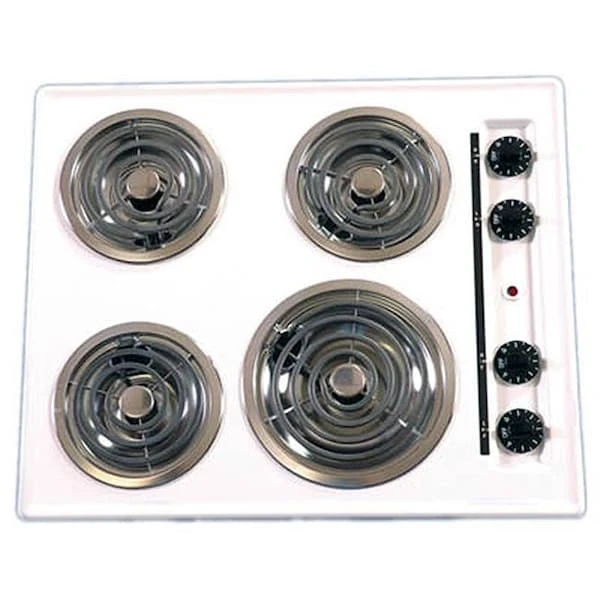 Brown WEL03 24in Electric Cooktop Coil Top - White 1 Brown WEL03 24in Electric Cooktop Coil Top - White