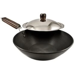 Hawkins L21 Futura Hard Anodised Deep-Fry Pan Kadhai With Steel Lid And Flat Bottom - 2.5 Litres