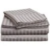 300 California King Sheet Set- Egyptian Cotton Stripe - Grey
