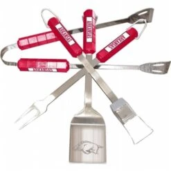 BSI PRODUCTS 61142 4 Pc Bbq Set- Arkansas Razorbacks