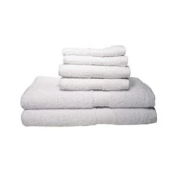 Baltic Linen 0353163370 Signet Ultra Absorbant 100 Percent Cotton 6 Piece Towel Set - White