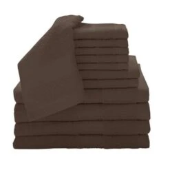 Baltic Linen 0353262430 100 Percent Cotton 12 Piece Luxury Towel Set - Espresso