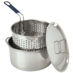 Bayou Classic 1150 Stainless 14-Qt. Deep Fryer- Lid- Basket