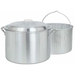 Bayou Classic 4020 20-Qt. Stockpot With Small Holed Basket