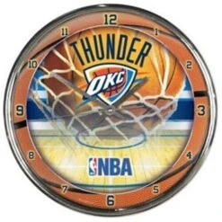 WinCraft Oklahoma City Thunder Clock Round Wall Style Chrome