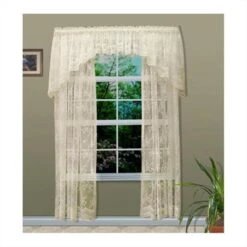 Mona Lisa Engineered Bridal Lace Window Panels72 In., Shell