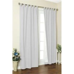 Thermalogic Insulated Solid Color Tab Top Curtain Pairs 54 In., White