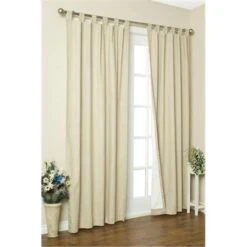 Thermalogic Insulated Solid Color Tab Top Curtain Pairs 63 In., Natural