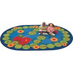 Carpets For Kids 2216 ABC Caterpillar 8.25 Ft. X 11.67 Ft. Oval Rug