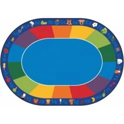 Fun With Phonics 8.25 Ft. X 11.67 Ft. Oval Carpet