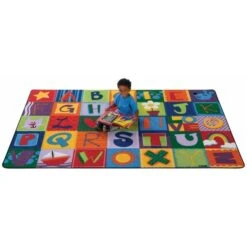Toddler Alphabet Blocks 6 Ft. X 9 Ft. Rectangle Carpet