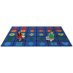 Carpets For Kids 3234 Simple Shapes Seating 8.33 Ft. X 13.33 Ft. Rectangle Rug