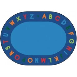Alphabet Circletime - Primary 6 Ft. X 9 Ft. Oval Carpet