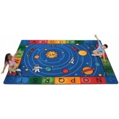 Milky Play Literacy 5.83 Ft. X 8.33 Ft. Rectangle Rug