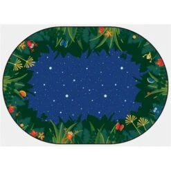 Peaceful Tropical Night 8 Ft. X 12 Ft. Oval Carpet