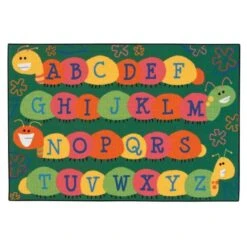 Carpets For Kids 48.29 Caterpillar Friends - Green 4 Ft. X 6 Ft.
