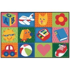 Rectangle Toddler Fun Squares Rug - 3 X 4 Ft. 6 In.