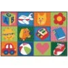 Rectangle Toddler Fun Squares Rug - 4 X 6 Ft.