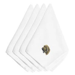 Bloodhound Embroidered Napkins, Set Of 4, 4PK