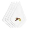 Christmas Horn Embroidered Napkins, Set Of 4