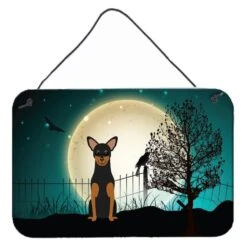 Halloween Scary Manchester Terrier Wall Or Door Hanging Prints