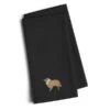 Collie Black Embroidered Kitchen Towel, Set Of 2
