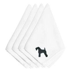 Carolines Treasures BB3392NPKE Kerry Blue Terrier Embroidered Napkins; Set Of 4