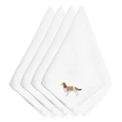 Cavalier King Charles Spaniel Embroidered Napkins, Set Of 4