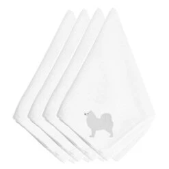 Carolines Treasures BB3459NPKE Samoyed Embroidered Napkins; Set Of 4