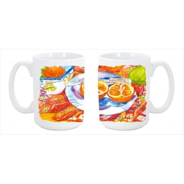 Carolines Treasures 6035CM15 Florida Oranges Sliced For Breakfast Dishwasher Safe Microwavable Ceramic Coffee Mug 1 Carolines Treasures 6035CM15 Florida Oranges Sliced For Breakfast Dishwasher Safe Microwavable Ceramic Coffee Mug