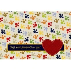 Carolines Treasures SB3054PLMT Dogs Leave Pawprints On Your Heart Fabric Placemat