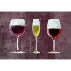 Three Glasses Of Wine Purple Fabric Placemat