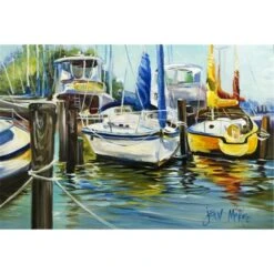 Yellow Boat Ii Sailboat Fabric Placemat