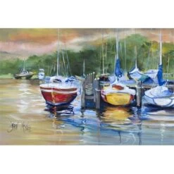 Carolines Treasures JMK1086PLMT Up The Creek Sailboat Fabric Placemat