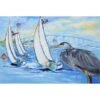 Blue Heron Sailboats Dog River Bridge Fabric Placemat