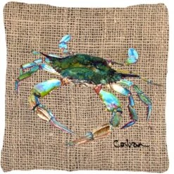 Carolines Treasures 8731PW1414 Crab Indoor & Outdoor Fabric Decorative Pillow