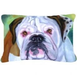 Miss English Bulldog Fabric Decorative Pillow