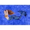 Carolines Treasures 8725PLMT Brunette Mermaid On Blue Fabric Placemat