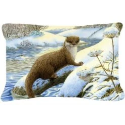 Winter Otter Fabric Decorative Pillow