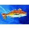Red Fish White Spin Fabric Placemat