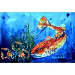 Scattered Red Fish Fabric Placemat