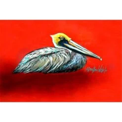 Sitting Brown Pelican Fabric Placemat