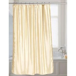 FSC15-FS-08 72 X 72 In. Shimmer Faux Silk Shower Curtain; Ivory