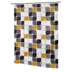 SC-FAB-ST-MT 54 X 78 In. Metro Stall Size Fabric Shower Curtain, Multi Color