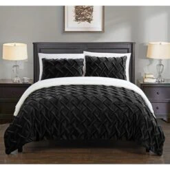 Pearl 7 Piece Comforter Set, Black - Queen, 7PK