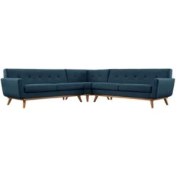 Engage L-Shaped Sectional Sofa- Azure