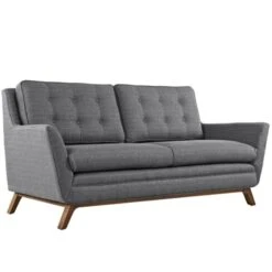 Beguile Fabric Loveseat- Gray