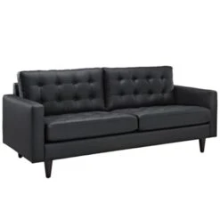Empress Leather Sofa, Black