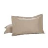 2Pk Microfiber Sham With 2 In. Flange Mocha - Standard/Queen